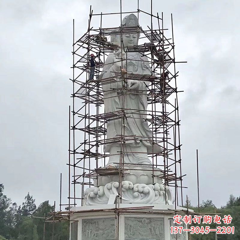 山西大型汉白玉观音菩萨石雕