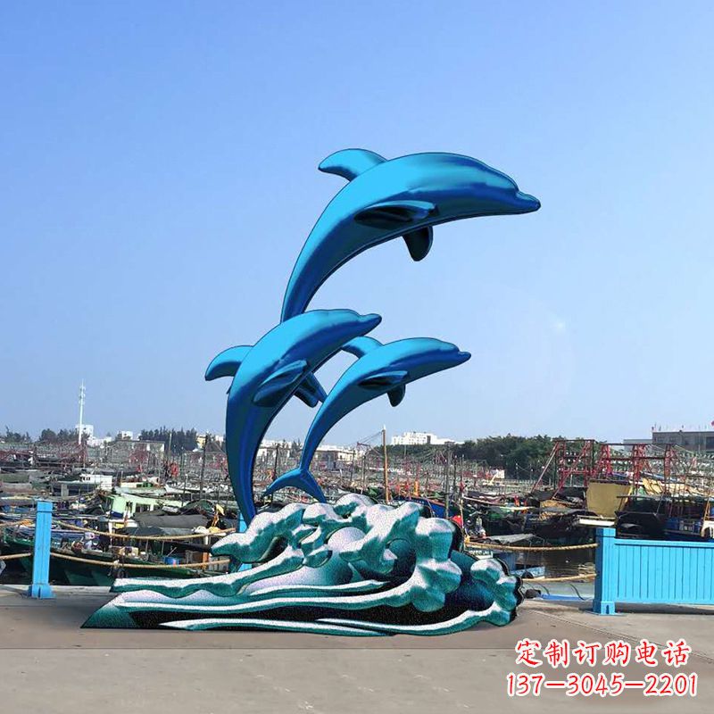 山西精美玻璃钢海豚雕塑