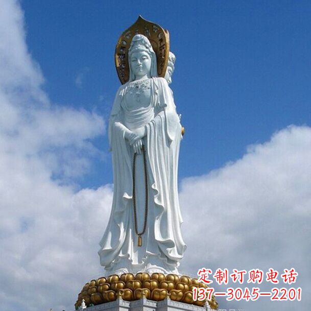 山西大型景区景点三面观音石雕佛像