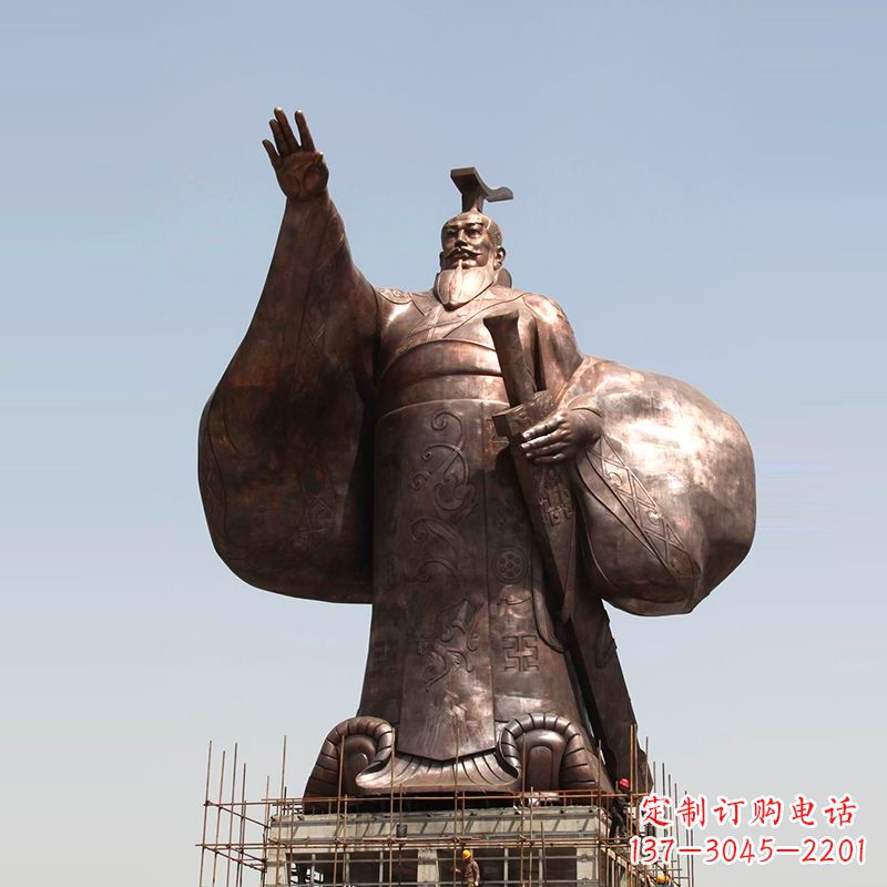 山西大型景区历史名人秦始皇铜雕景观塑像