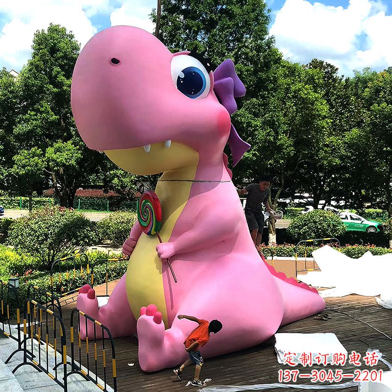 山西大型卡通恐龙雕塑摆件-商场儿童游乐场大型动物景观雕塑