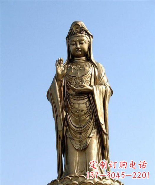 山西大型立式观音铜雕