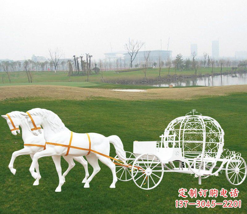 山西优雅迷人的欧式马车动物玻璃钢雕塑