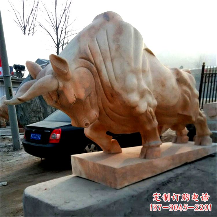 山西大型石雕开荒牛劲牛动物雕塑