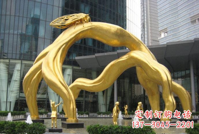 山西大型树枝铜雕艺术景观