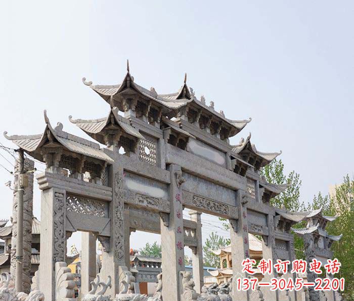 山西特大型五门石雕牌楼