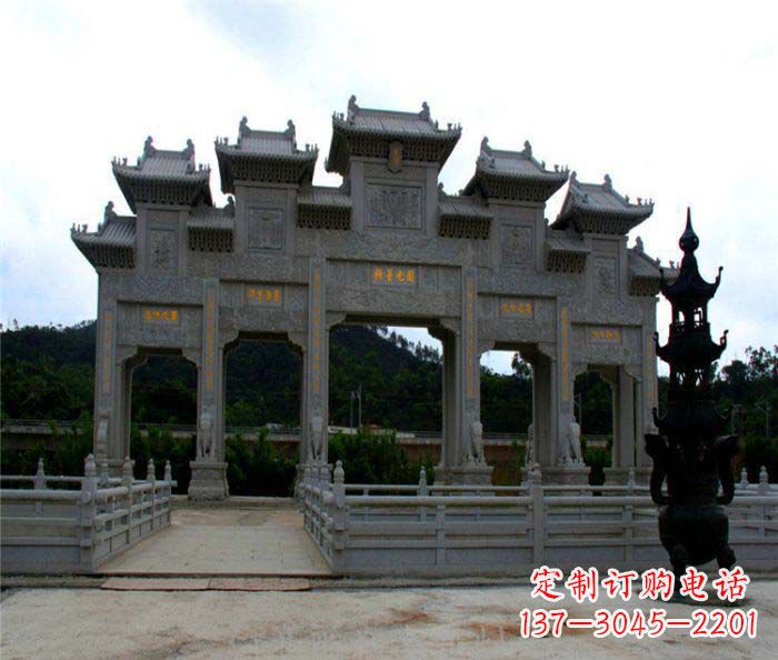 山西精美石雕牌坊雕塑