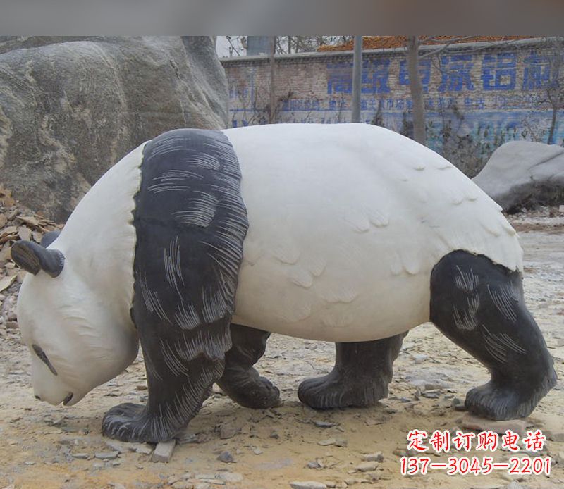 山西特色熊猫石雕定制