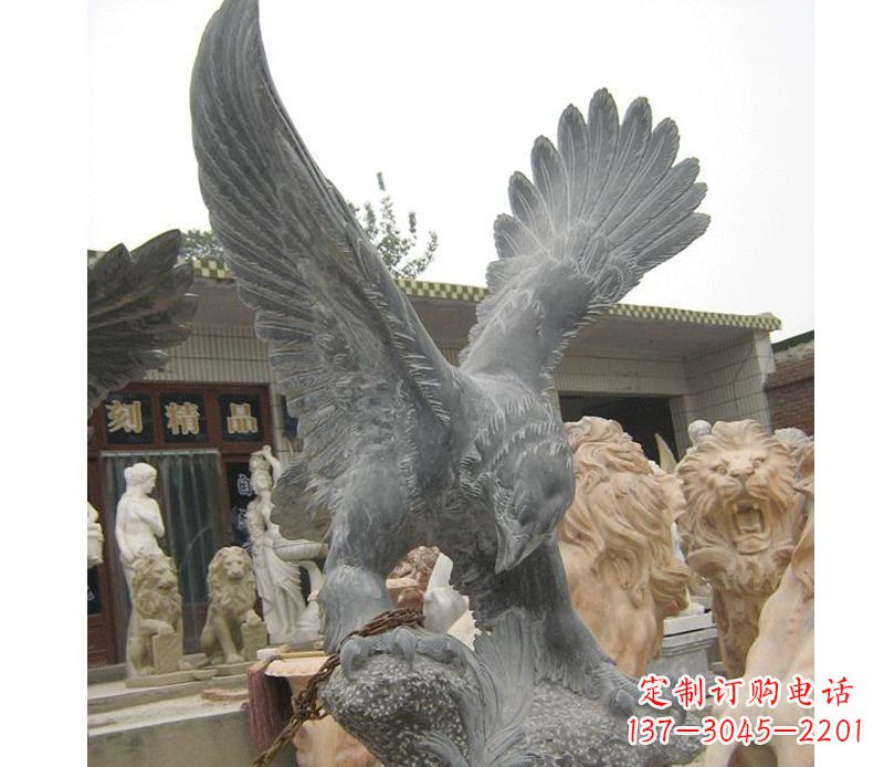 山西中领雕塑神秘的老鹰石雕