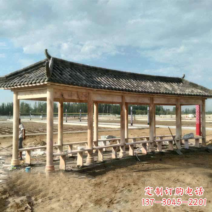 山西华丽精美的瓦石长廊雕塑