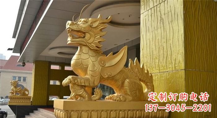 山西精美麒麟铜雕,展现神秘之美
