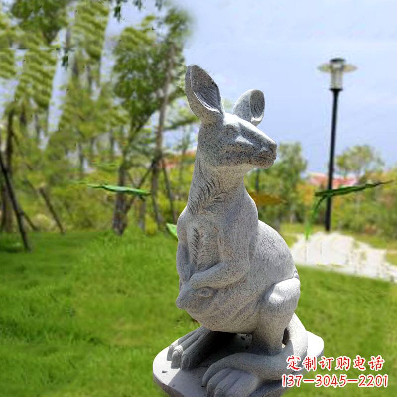 山西高品质袋鼠雕塑,精致石雕摆件