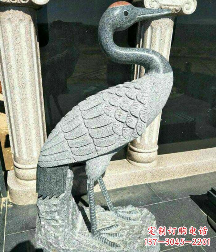 山西传统工艺精雕丹顶鹤雕塑