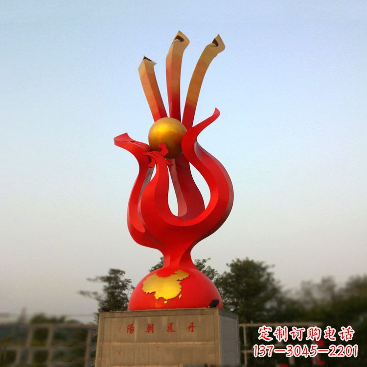 山西精美不锈钢凤凰雕塑