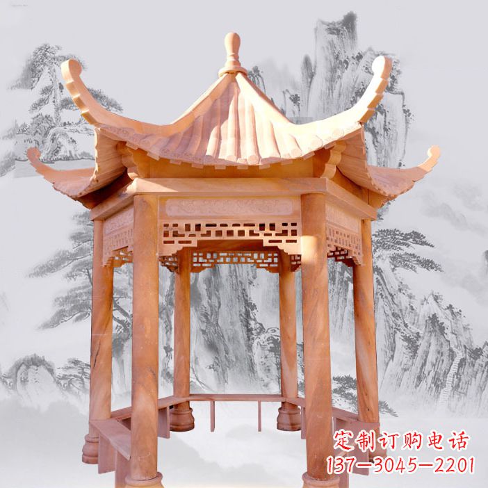 山西优雅大理石雕刻凉亭