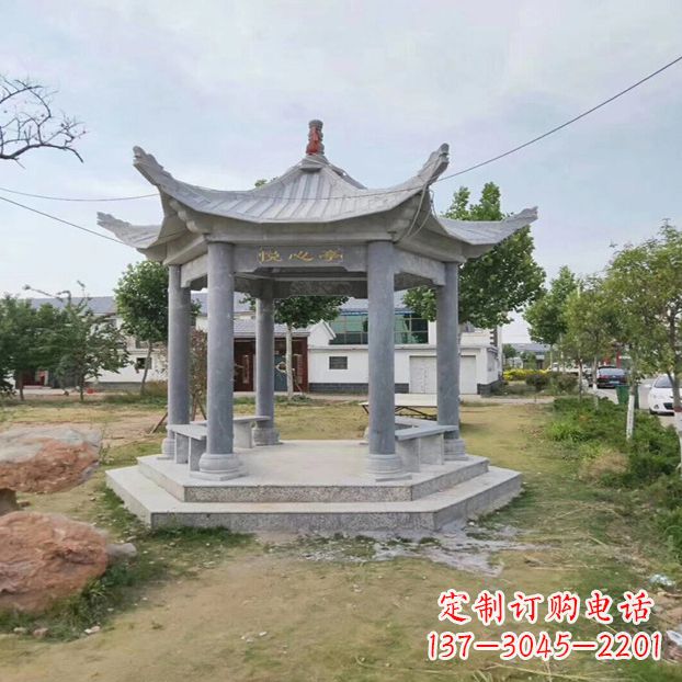 山西中领雕塑 | 六角石凉亭公园雕塑