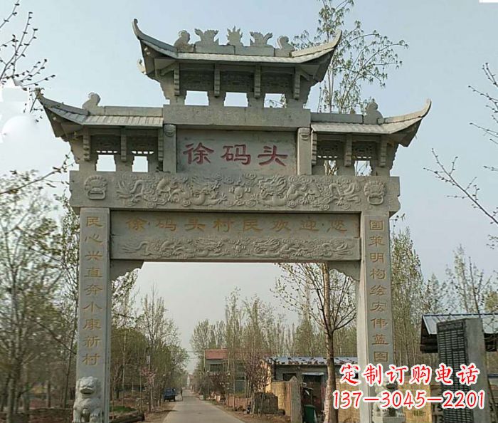 山西精美纯手工大理石牌坊雕塑