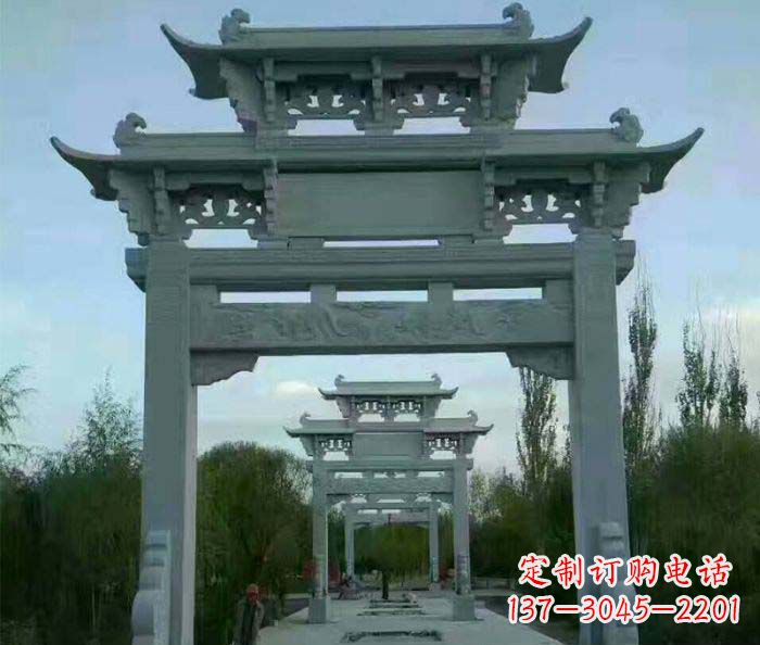 山西牌坊雕塑精美大理石雕塑艺术