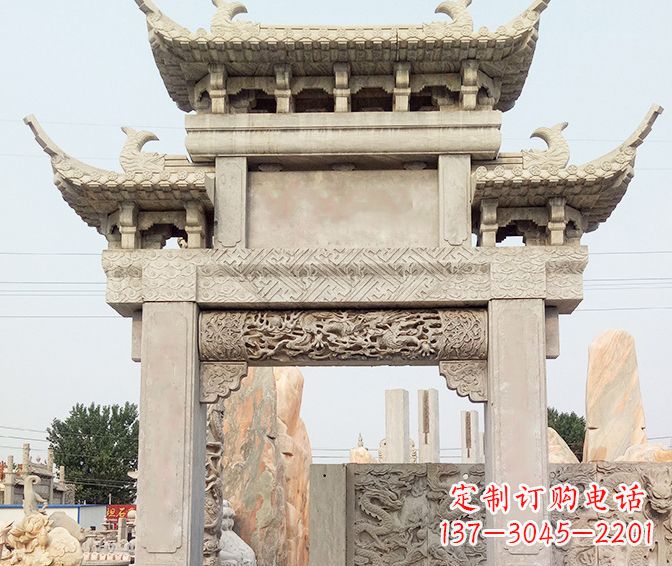山西特色大理石牌坊石雕