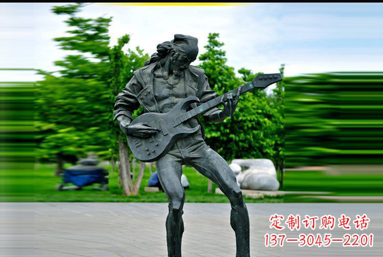山西铜雕吉他景观雕塑