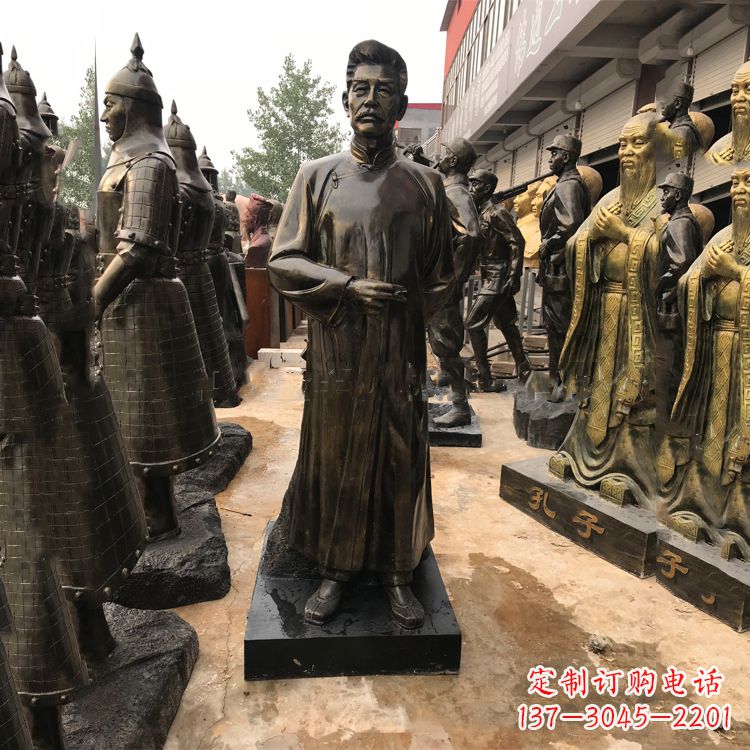 山西经典人物鲁迅大师仿铜雕塑