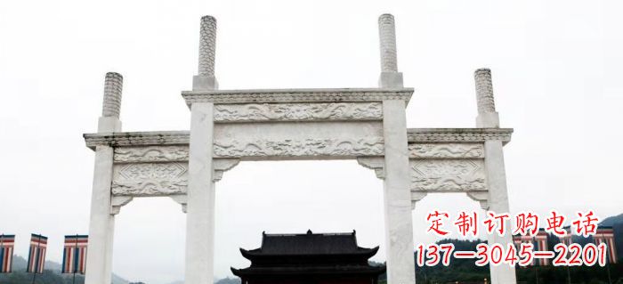 山西领雕塑-定制道路牌坊雕塑
