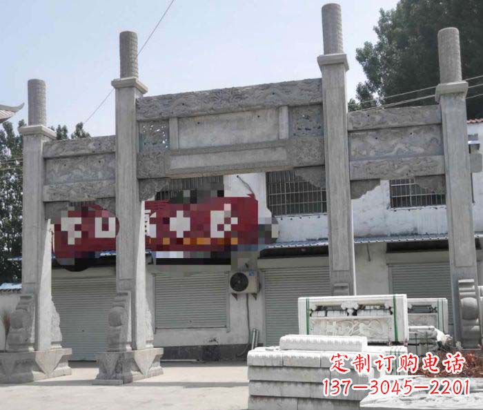 山西领雕塑 | 专业定制道路大理石牌坊雕塑