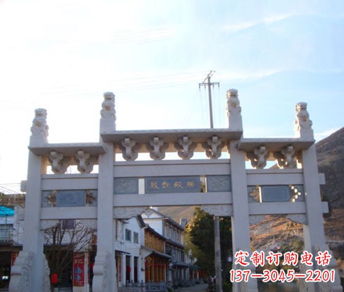 山西领雕塑 - 三门石牌坊雕塑