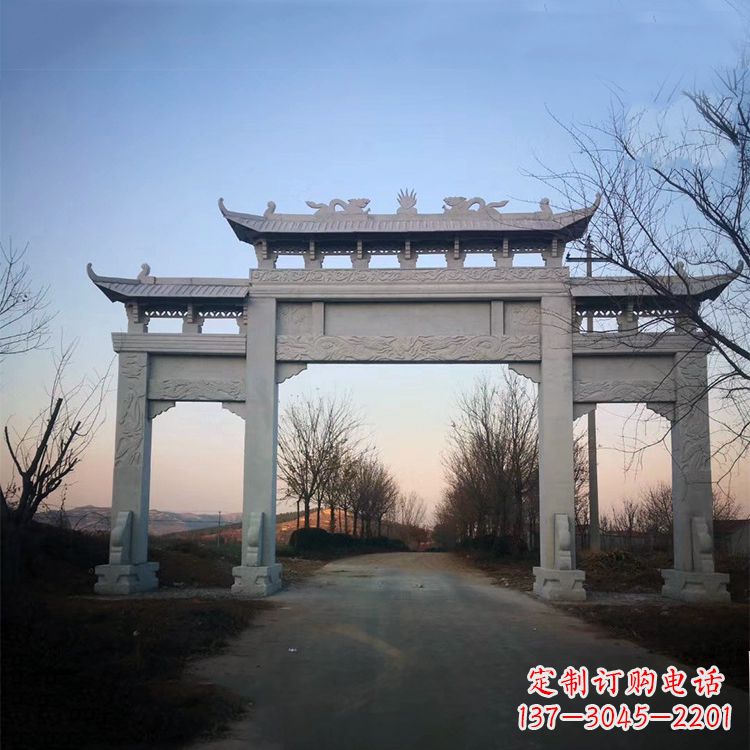 山西品质卓越的道路三门石牌坊雕塑
