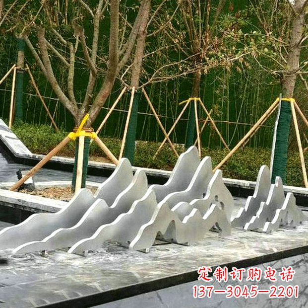 山西高品质室外不锈钢假山雕塑