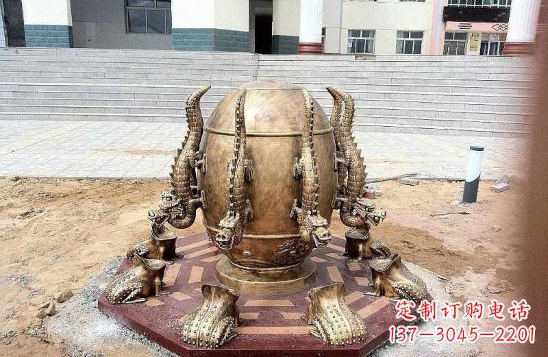 山西精致细节 壮丽地动仪铜雕