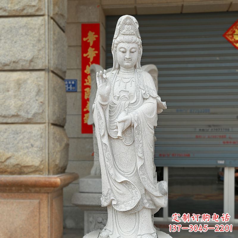 山西经典青石观音雕塑