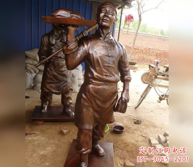 山西店小二铜雕,精美绝伦,永传佳话