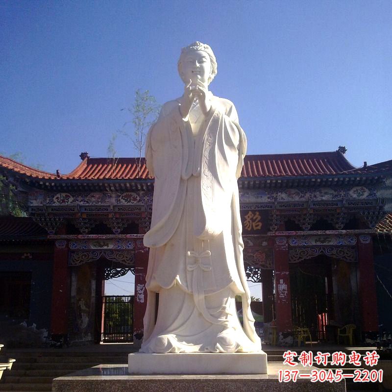 山西以貂蝉为灵感的汉白玉石雕像