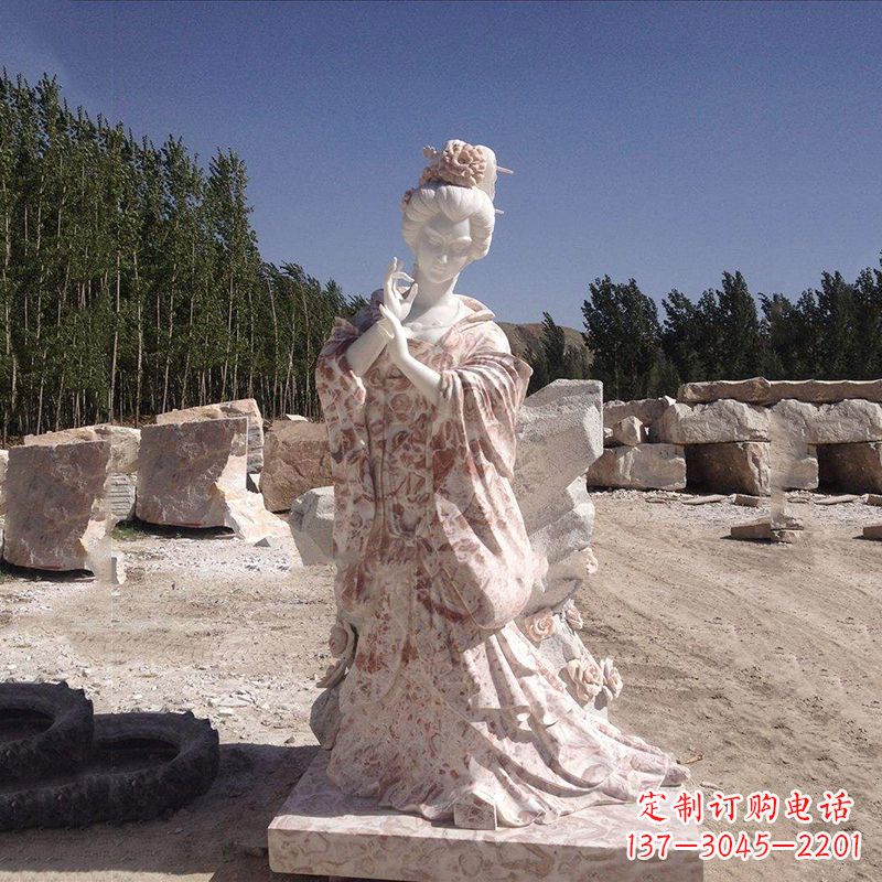 山西传统艺术精美貂蝉石雕塑