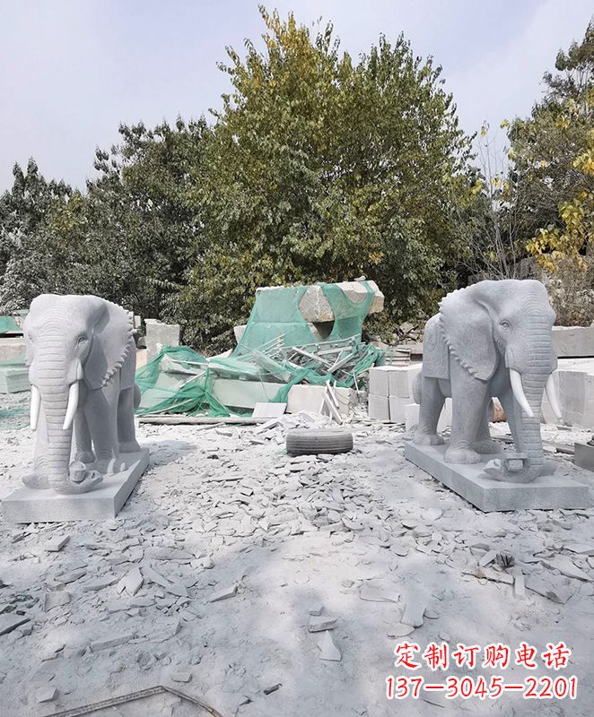 山西优雅精美大象石雕