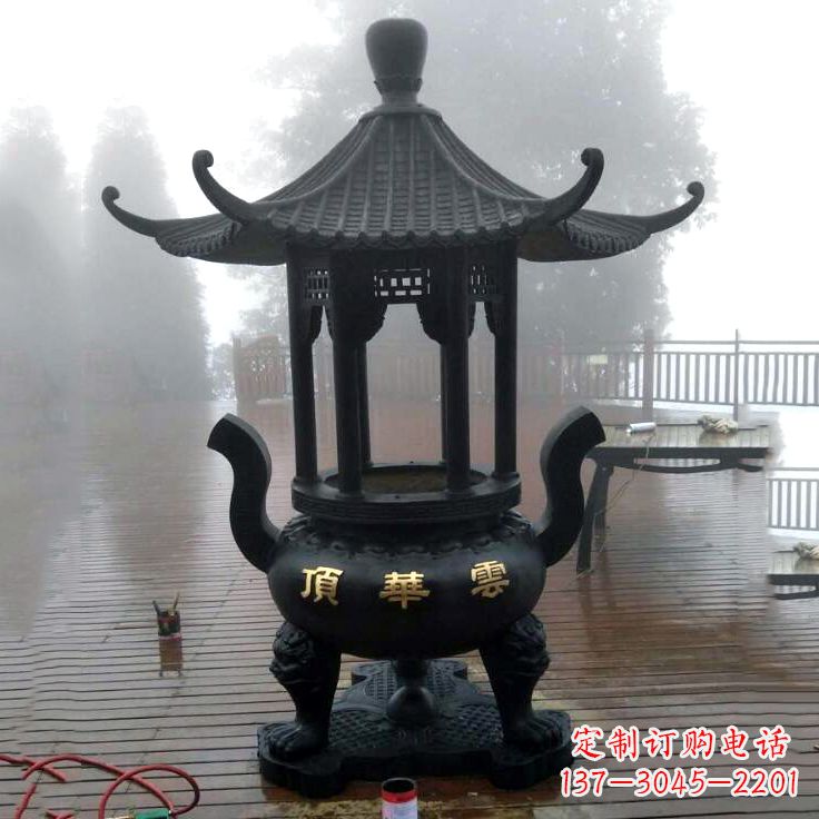 山西精美青铜香炉雕塑
