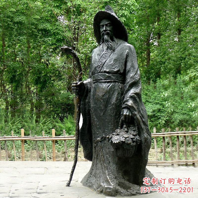 山西精致历史名人陶渊明雕像