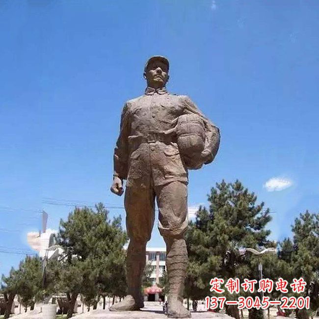 山西董存瑞石雕像-景区园林英雄人物景观雕塑