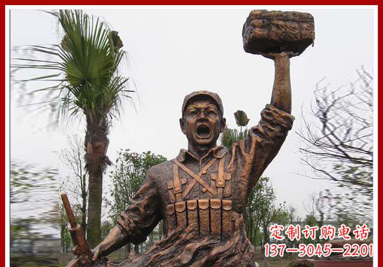 山西董存瑞英雄模范铜雕