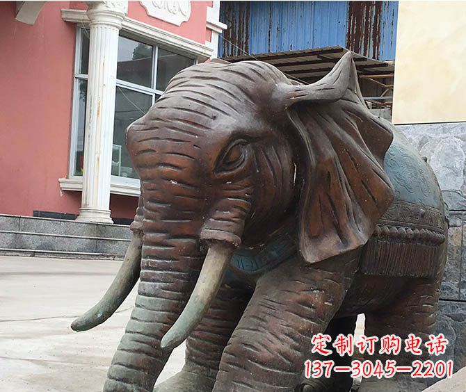 山西动物大象公园铜雕摆件