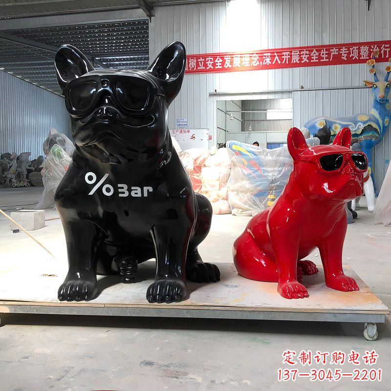 山西精致可爱的不锈钢斗牛犬雕塑