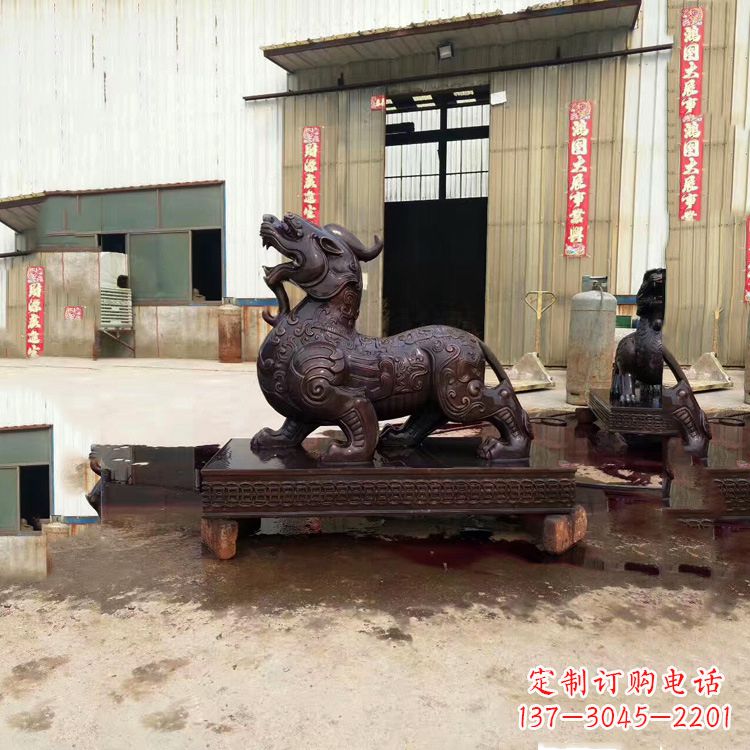 山西独角兽铸铜雕塑—精雕细琢的艺术瑰宝
