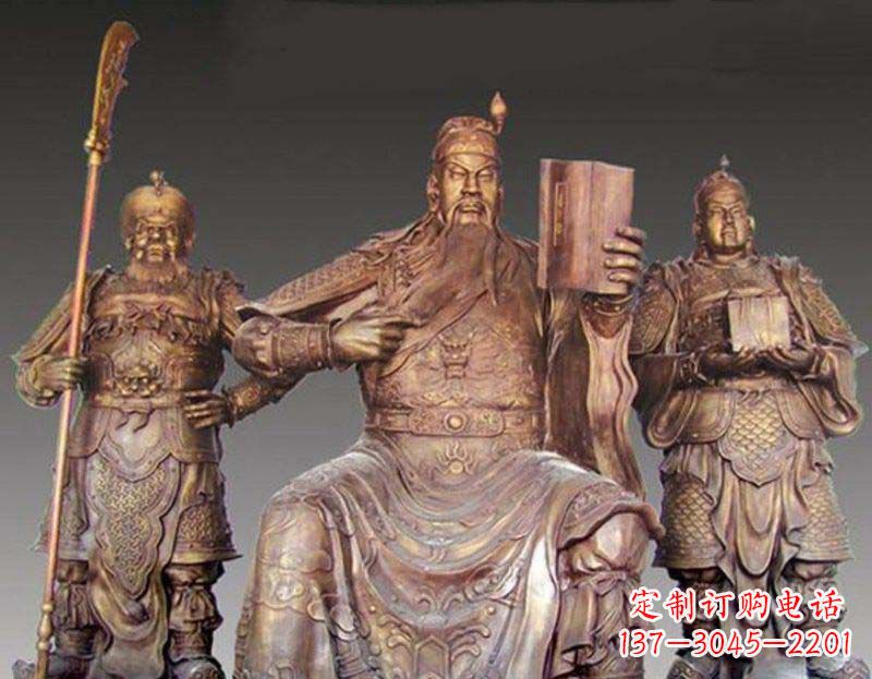 山西中领雕塑艺术以关公武财神铜雕塑荣耀家中