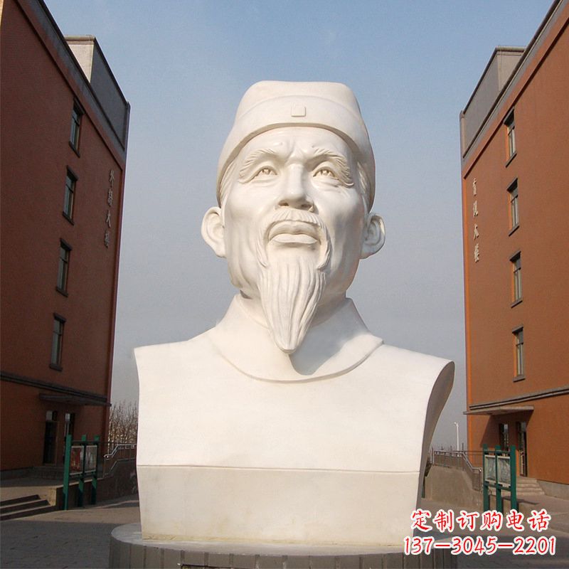山西杜甫石雕像-学校校园历史名人唐代著名诗人头像