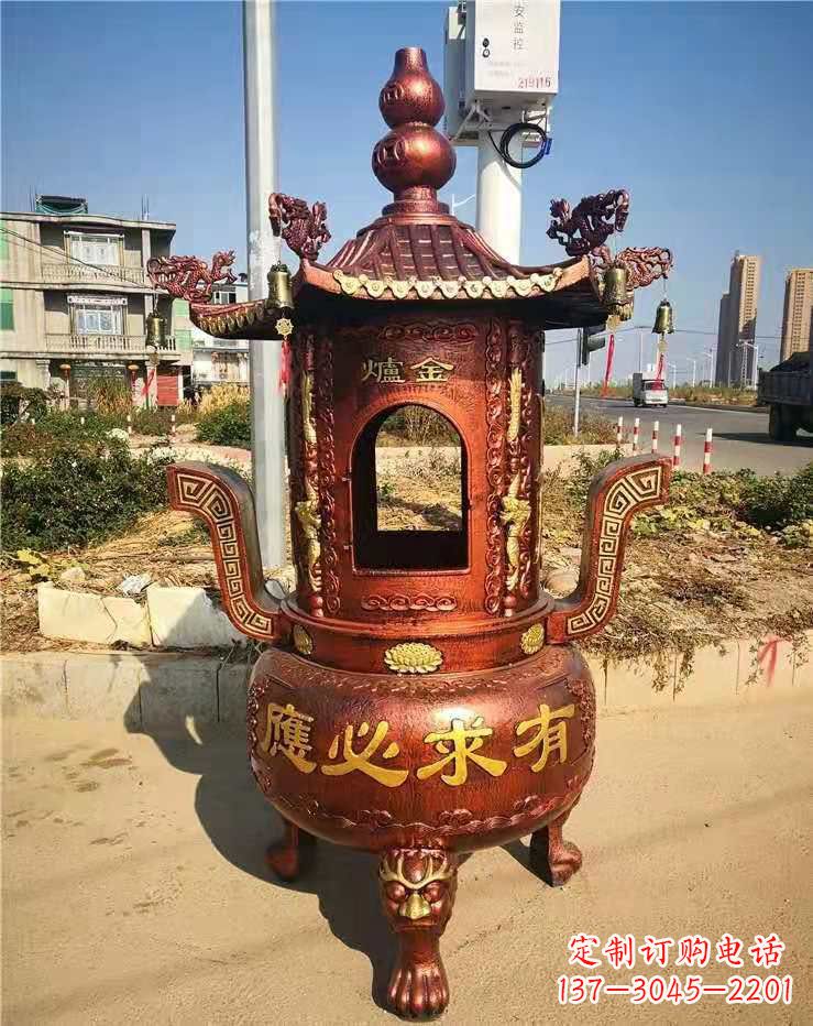 山西杜浦精制铜香炉雕塑
