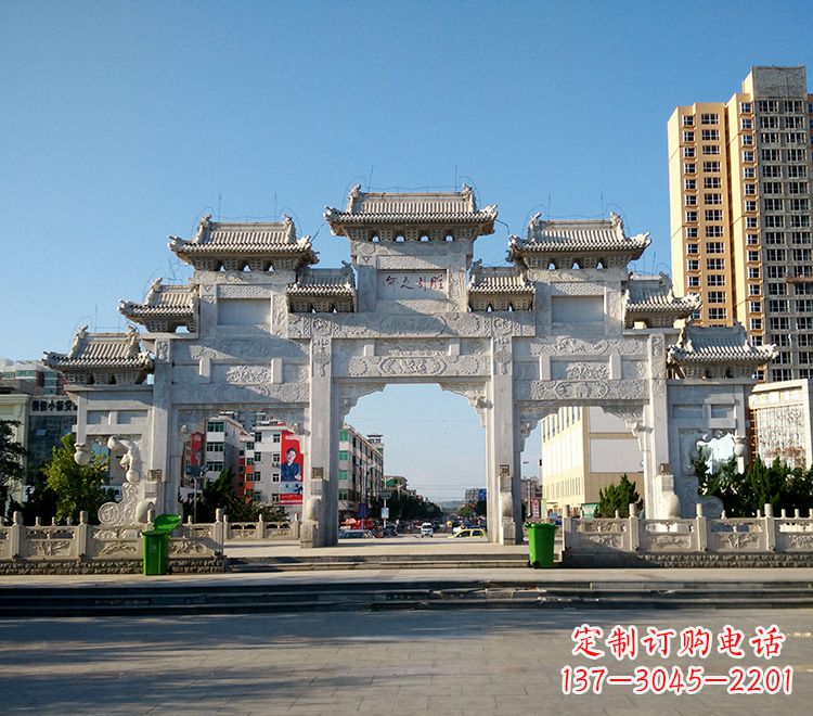 山西锻铜雕塑 人物雕塑石雕牌坊