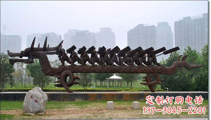 山西锻铜赛龙舟雕塑
