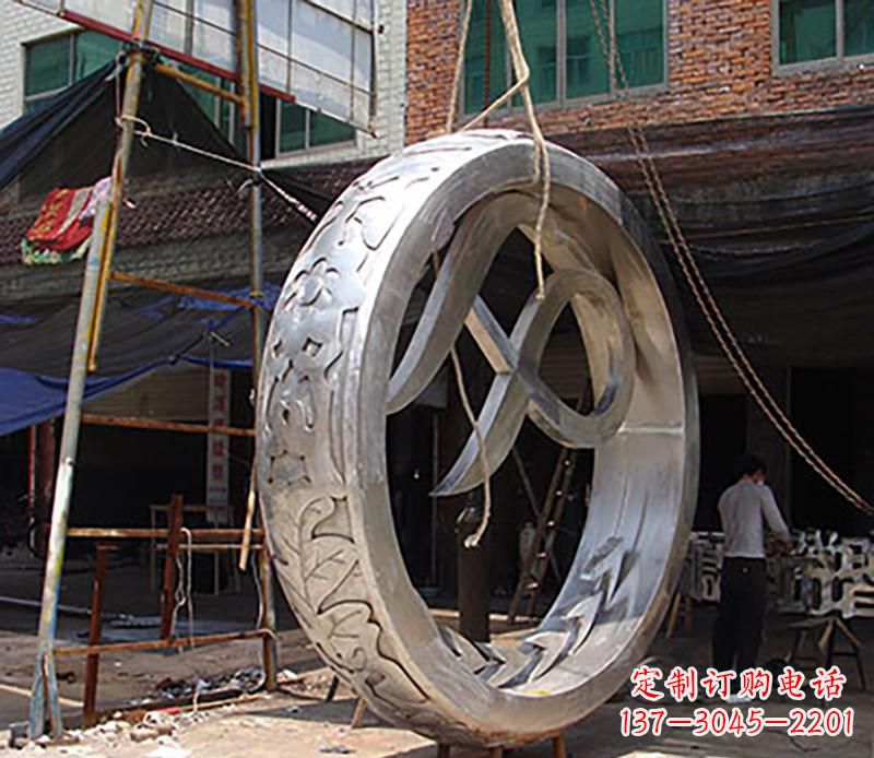 山西锻造不锈钢圆环景观雕塑