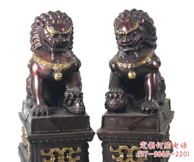 山西传统工艺铜雕狮子雕塑